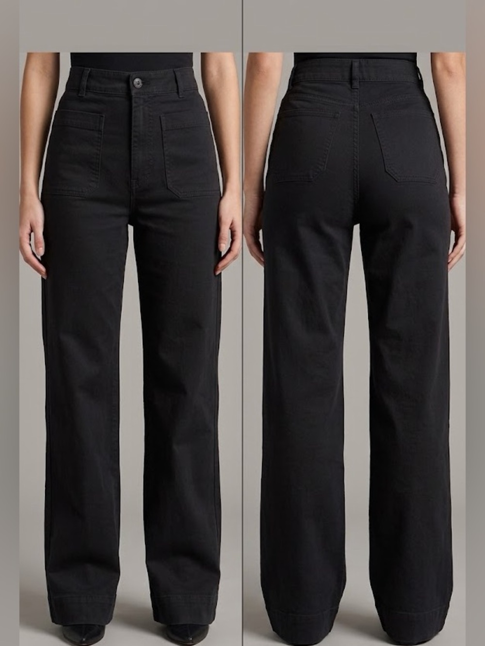 J. Crew Black High Rise Wide Leg Pants Size 30